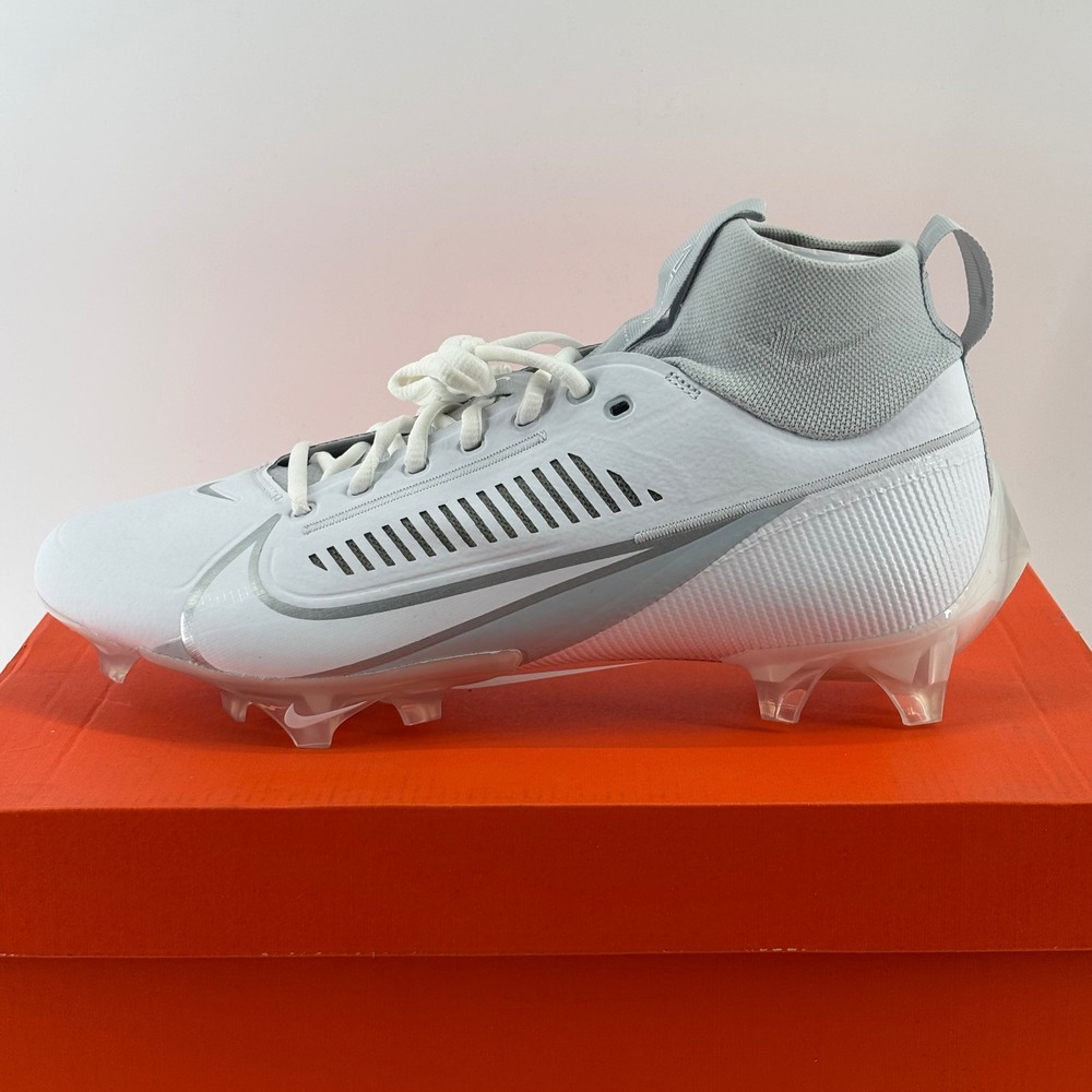 Nike Vapor Edge Pro 360 2 Men 10 White Silver DA5456-100 New Football Cleats